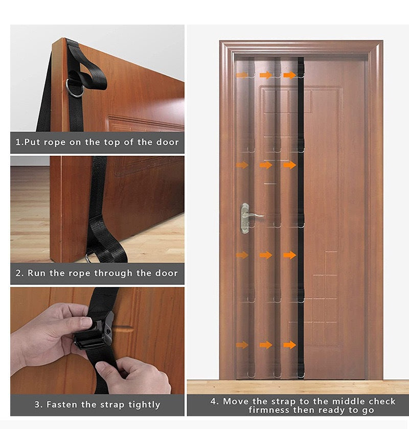 Multi-Point Resistance Band Door Anchor Strap – Portable Home Gym Accessory