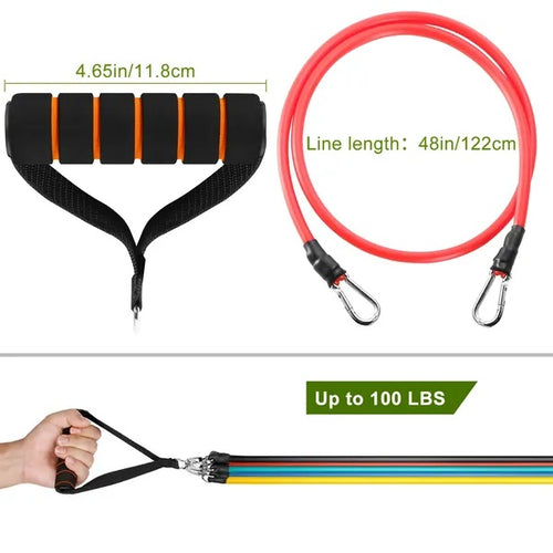 11-Piece Resistance Bands Set – Full Body Workout Kit