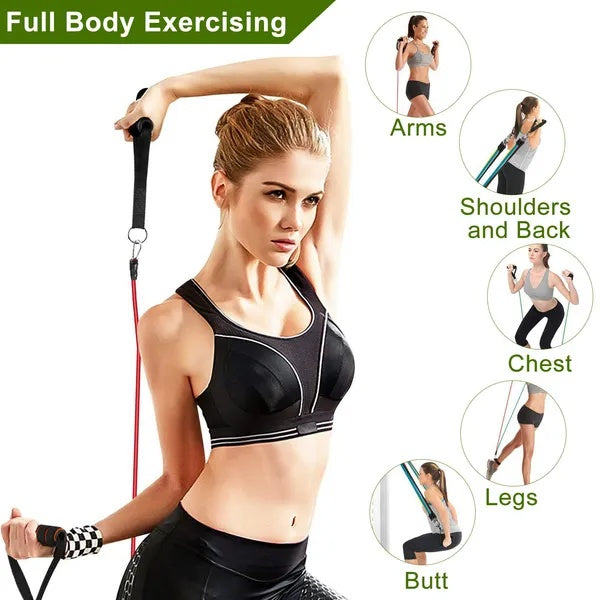 11-Piece Resistance Bands Set – Full Body Workout Kit